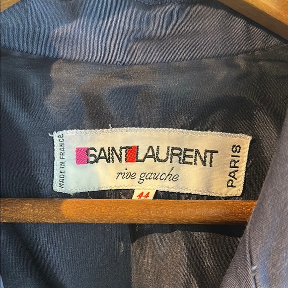 Vintage Saint Laurent Rive Gauche Women's Blue Twill Work Jacket - Picture 2 of 6